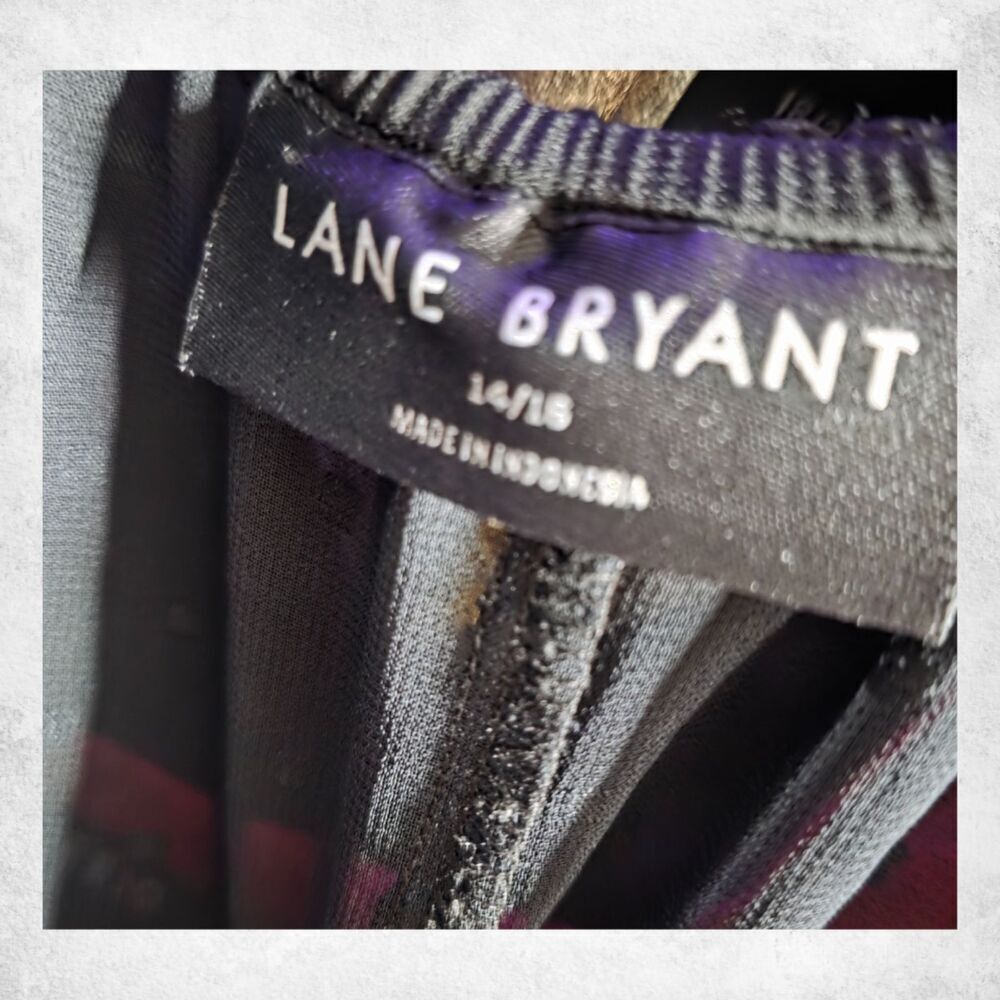 Lane Bryant Black Sheer Blouse 14/16 – Plus Size Metallic Dot Long Sleeve Top - Picture 3 of 6